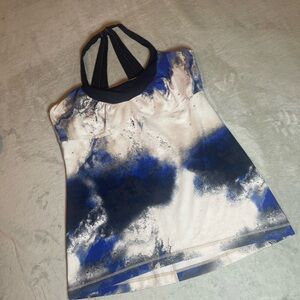 lululemon athletica Blue and White Marble Halter Tank